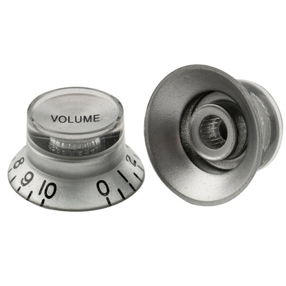 Musiclily Pro Metric Coarse 18-Spline Top Hat Bell Knobs Tone Volume Control Knobs for Epiphone LP SG Style Electric Guitar, Set of 2T2V