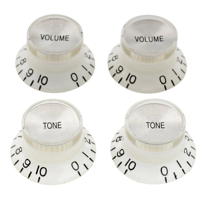 Musiclily Pro Metric Coarse 18-Spline Top Hat Bell Knobs Tone Volume Control Knobs for Epiphone LP SG Style Electric Guitar, Set of 2T2V