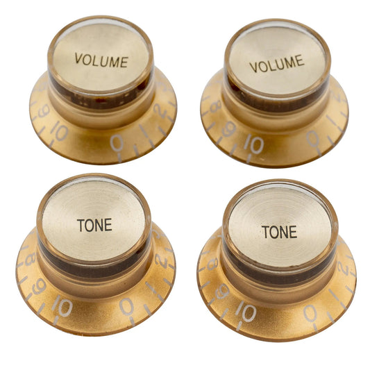 Musiclily Pro Metric Coarse 18-Spline Top Hat Bell Knobs Tone Volume Control Knobs for Epiphone LP SG Style Electric Guitar, Set of 2T2V