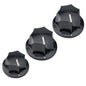 Musiclily Pro Metric Size 18 Splines Jazz Bass Knobs for Asia Import Bass Split Shaft Pots, Set of 3