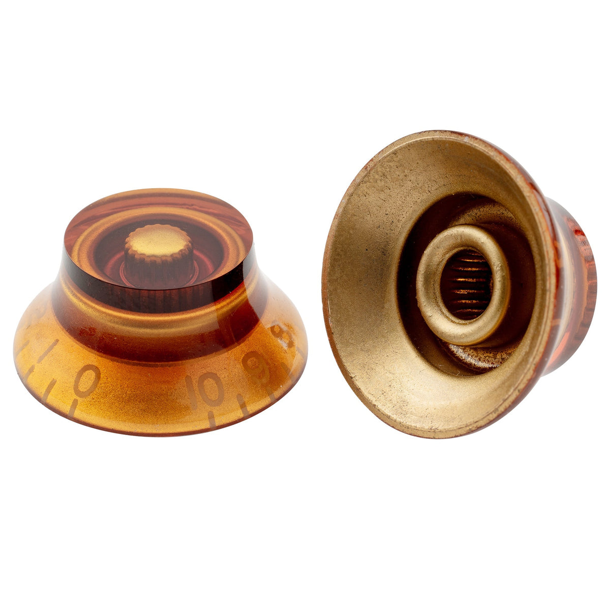 Musiclily Pro Left Handed Metric Coarse 18-Spline Top Hat Bell Knobs Tone Volume Control Knobs for Epiphone LP SG Style Electric Guitar, Set of 4