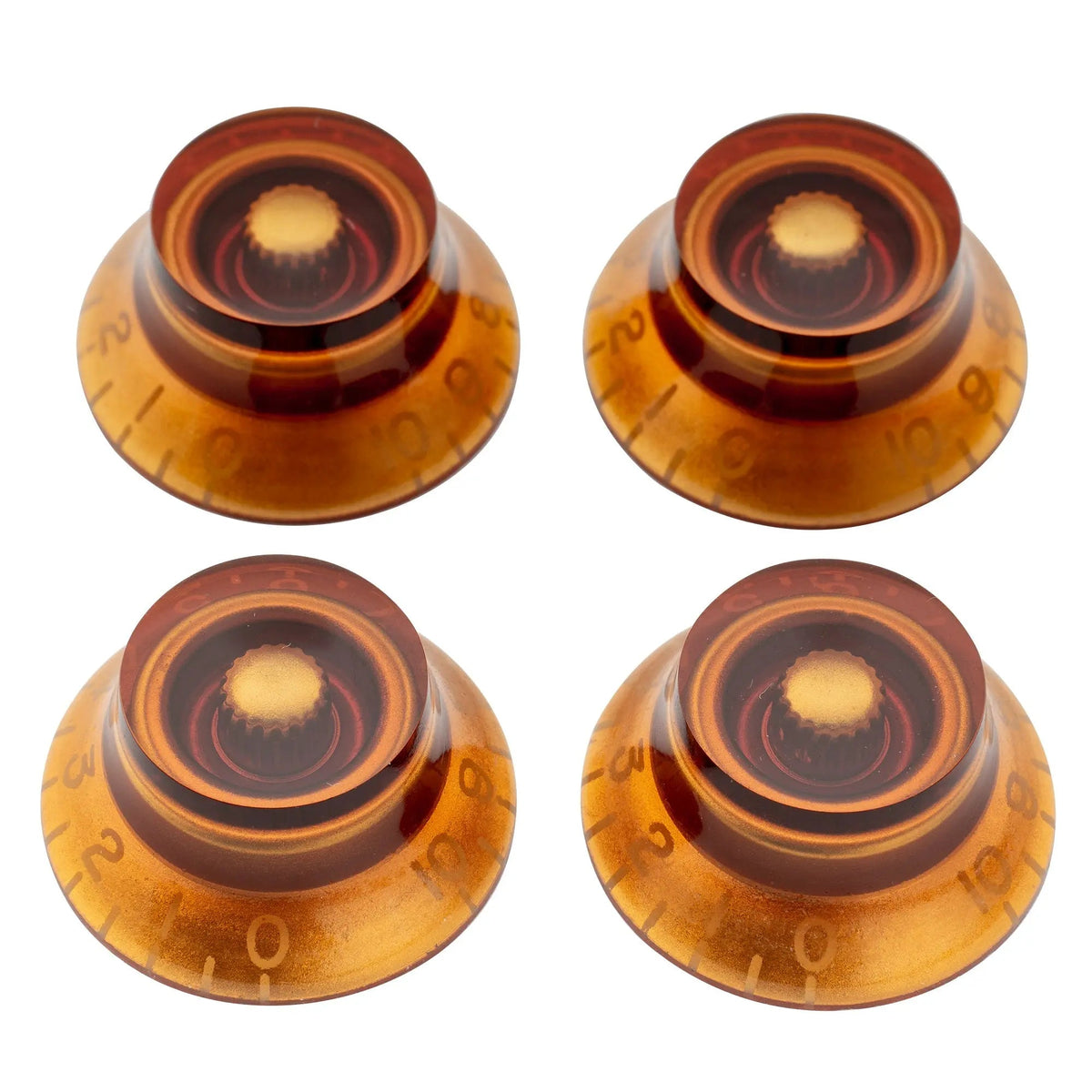 Musiclily Pro Left Handed Metric Coarse 18-Spline Top Hat Bell Knobs Tone Volume Control Knobs for Epiphone LP SG Style Electric Guitar, Set of 4
