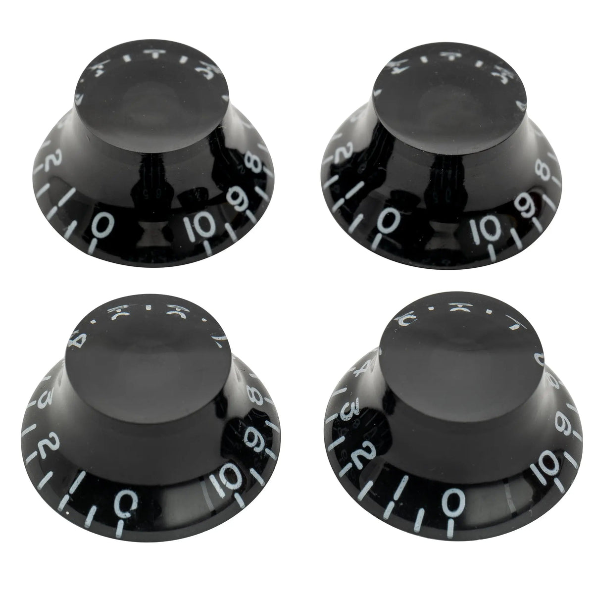 Musiclily Pro Left Handed Metric Coarse 18-Spline Top Hat Bell Knobs Tone Volume Control Knobs for Epiphone LP SG Style Electric Guitar, Set of 4