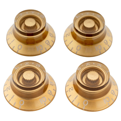 Musiclily Pro Left Handed Metric Coarse 18-Spline Top Hat Bell Knobs Tone Volume Control Knobs for Epiphone LP SG Style Electric Guitar, Set of 4