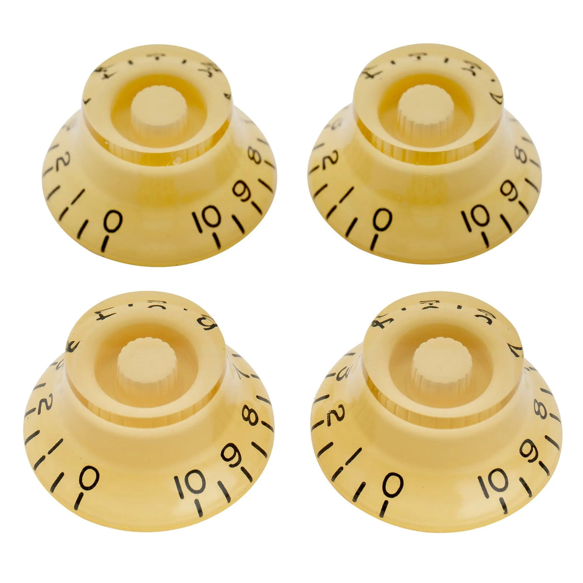 Musiclily Pro Left Handed Metric Coarse 18-Spline Top Hat Bell Knobs Tone Volume Control Knobs for Epiphone LP SG Style Electric Guitar, Set of 4