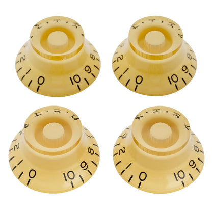Musiclily Pro Left Handed Metric Coarse 18-Spline Top Hat Bell Knobs Tone Volume Control Knobs for Epiphone LP SG Style Electric Guitar, Set of 4