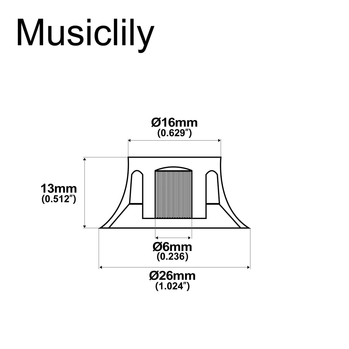 Musiclily Pro Left Handed Metric Coarse 18-Spline Top Hat Bell Knobs Tone Volume Control Knobs for Epiphone LP SG Style Electric Guitar, Set of 4