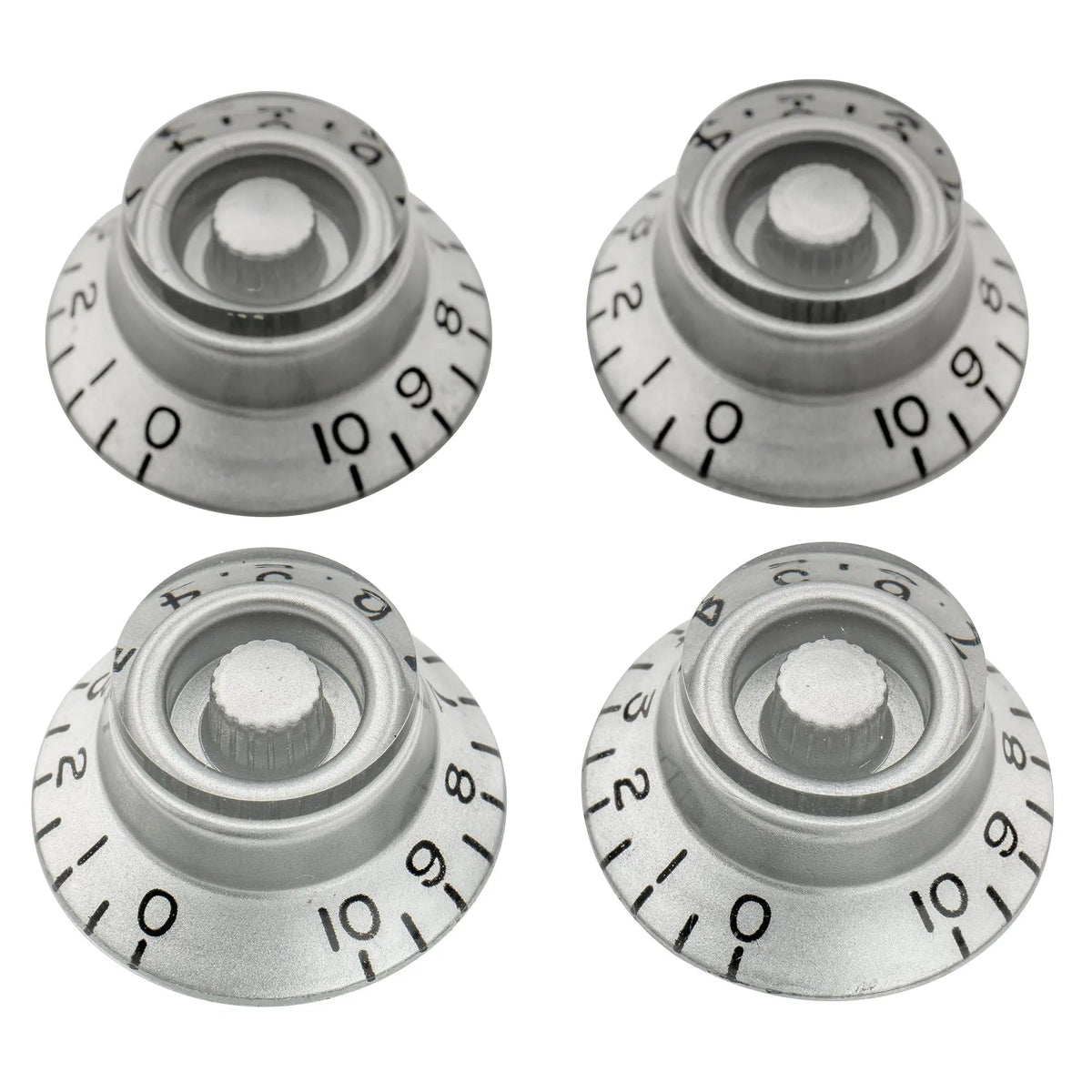 Musiclily Pro Left Handed Metric Coarse 18-Spline Top Hat Bell Knobs Tone Volume Control Knobs for Epiphone LP SG Style Electric Guitar, Set of 4