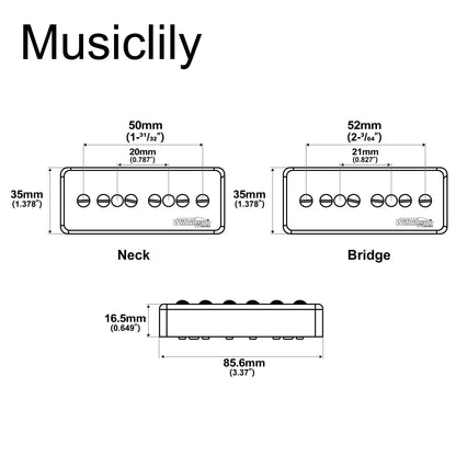 Wilkinson M Series Low Gauss Iconic Sound Ceramic P90 Soapbar Single Coil Pickups Set for SG LP Style Electric Guitar