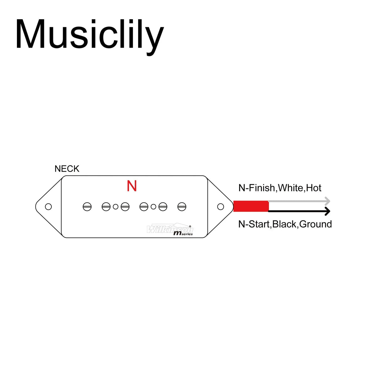 Wilkinson M Series Low Gauss Iconic Sound Ceramic P90 Dogear Style Single Coil Neck Pickup for SG LP Style Electric Guitar