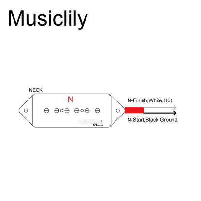 Wilkinson M Series Low Gauss Iconic Sound Ceramic P90 Dogear Style Single Coil Neck Pickup for SG LP Style Electric Guitar