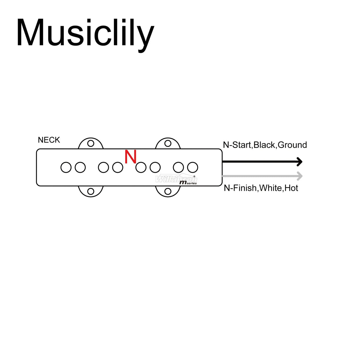Wilkinson M Series Variable Gauss Ceramic Traditional Jazz Bass Neck Pickup for JB Style Electric Bass