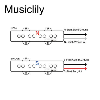 Wilkinson M Series Variable Gauss Ceramic Traditional Jazz Bass Pickups Set for JB Style Electric Bass