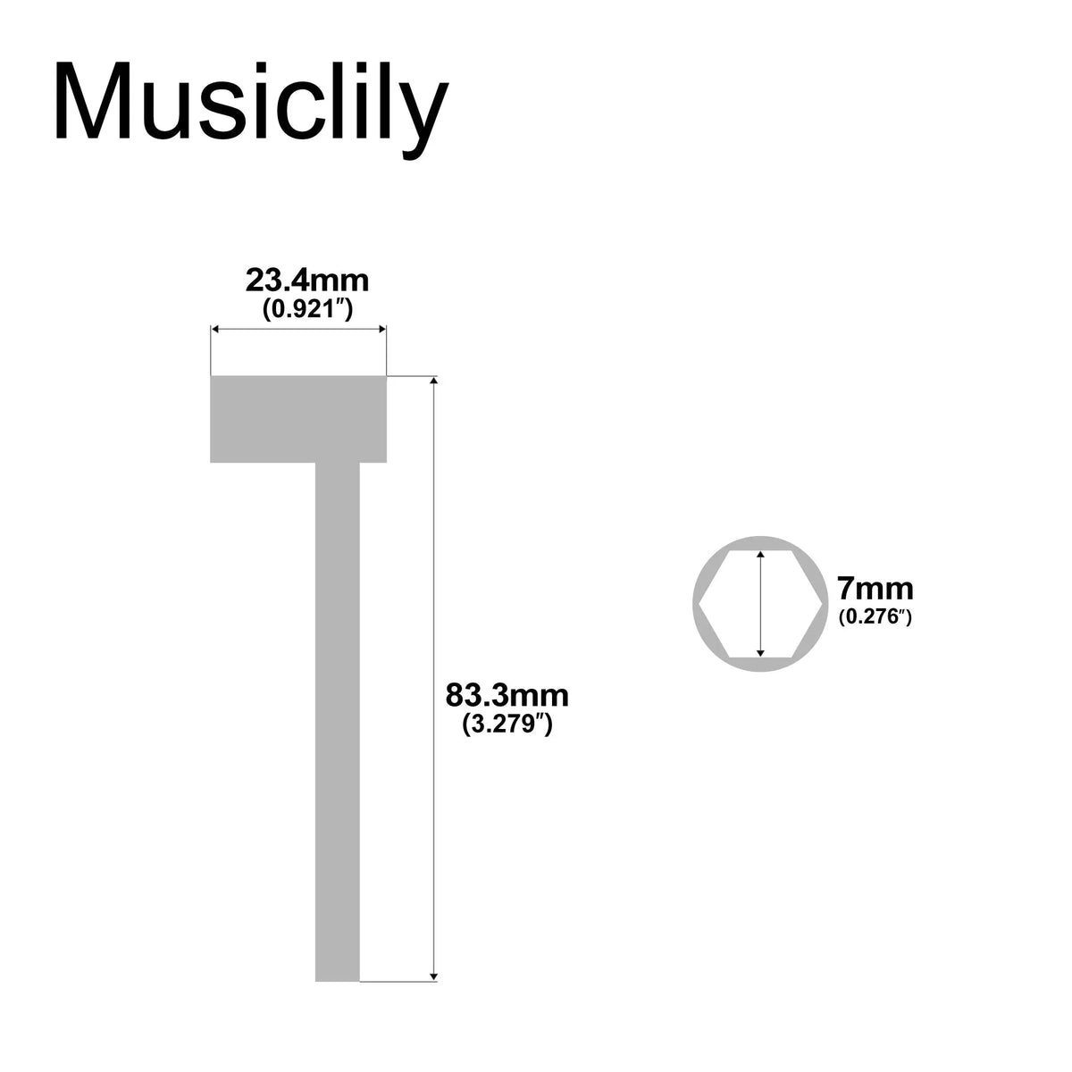 Musiclily 7mm Guitar Truss Rod Truss Rod Box Wrench Pipe Adjustment Wrench for PRS/Jackson/Ibanez