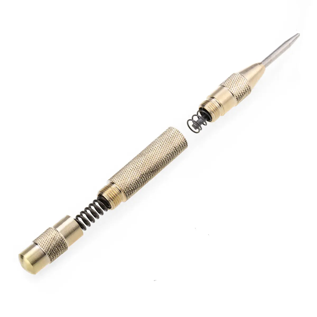 Musiclily Basic 130mm Length Brass Automatic Center Pin Punch Adjustable Spring Loaded Drill Hole Wood Hand Tool for Guitar Repair