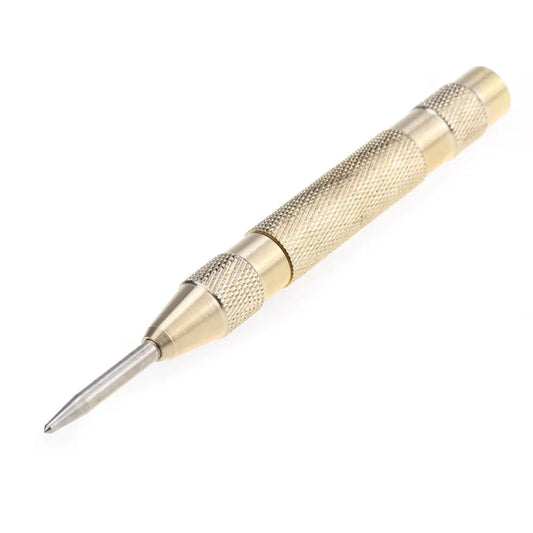 Musiclily Basic 130mm Length Brass Automatic Center Pin Punch Adjustable Spring Loaded Drill Hole Wood Hand Tool for Guitar Repair