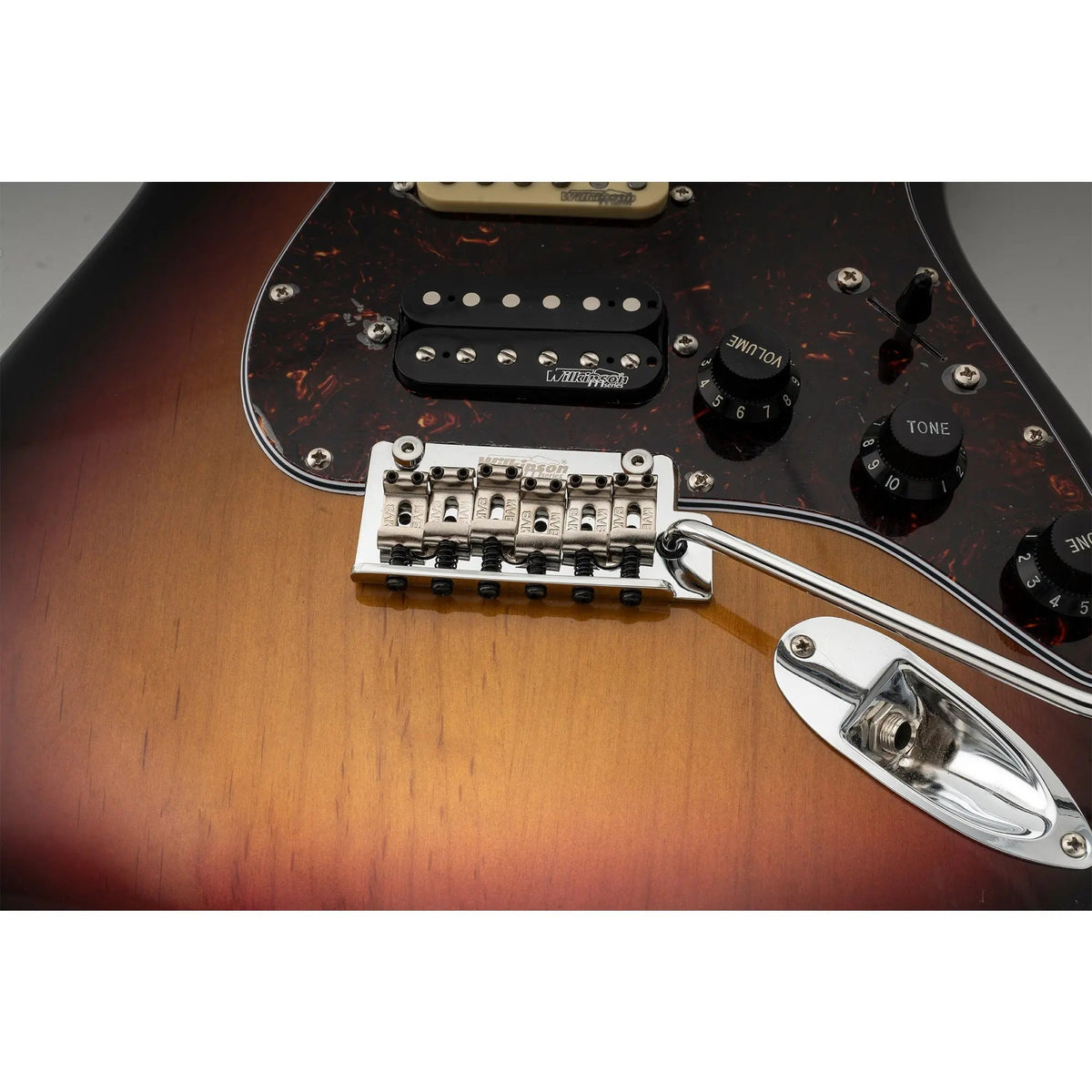 Wilkinson M Series 54mm(2-1/8 inch) Vintage Style Full Block Pop-in Arm 2-Point ST Guitar Tremolo Bridge for MIJ/MIK Strat Style Electric Guitar