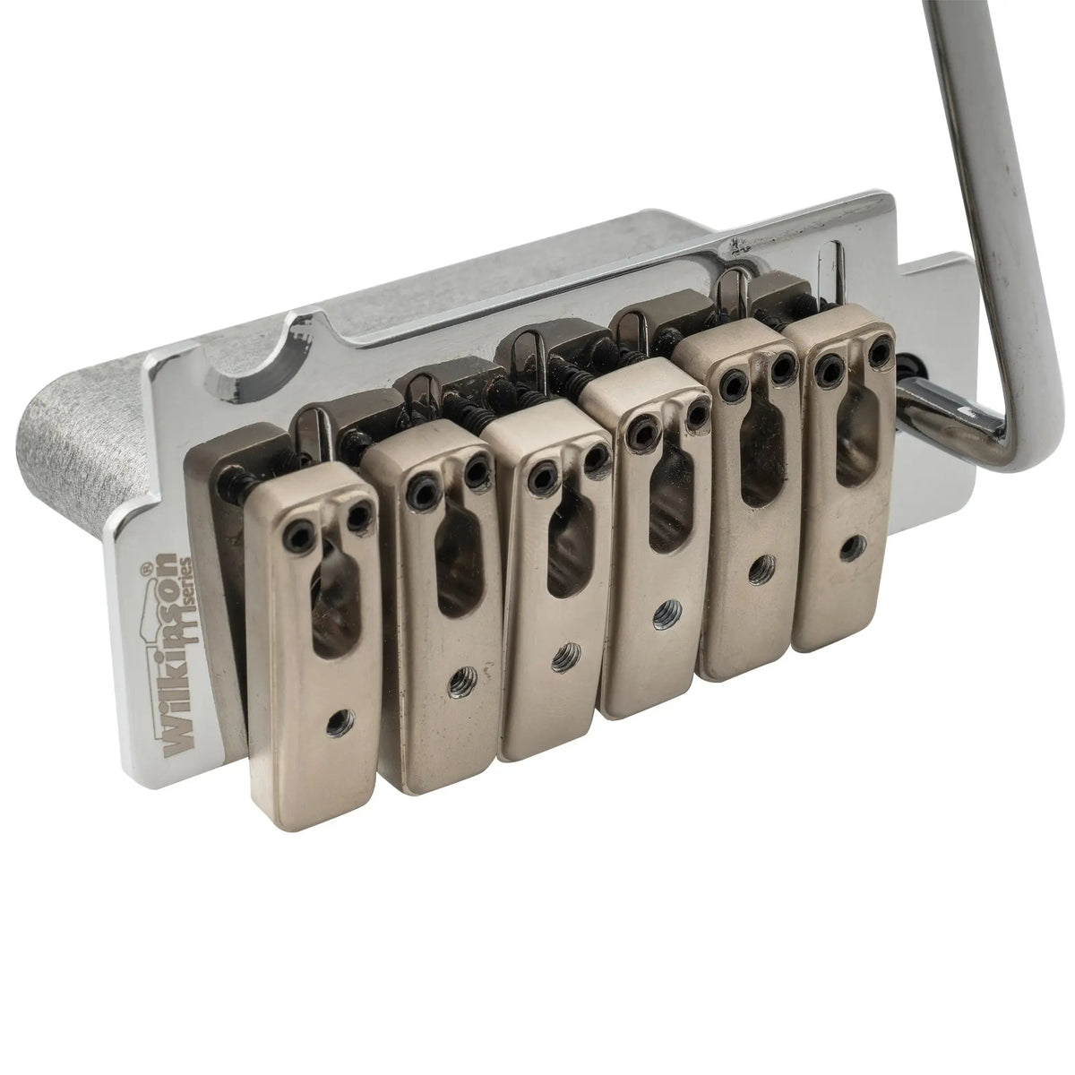 Wilkinson M Series 52.5mm(2-1/16 inch) Individual Saddle Full Block ST Guitar Tremolo Bridge Pop-in Arm 2-Point for Squier/Mexico Fender Strat Style Electric Guitar