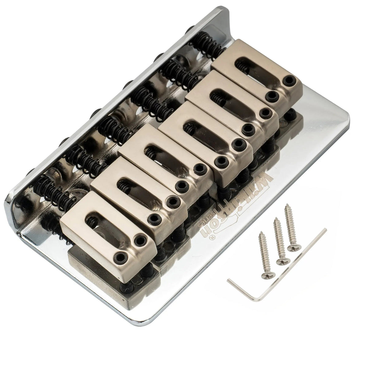 Wilkinson M Series 52.5mm(2-1/16 inch) String Spacing Modern Style Saddle Hardtail Fixed Bridge Non-Tremolo Bridge for Strat Tele Style Electric Guitar