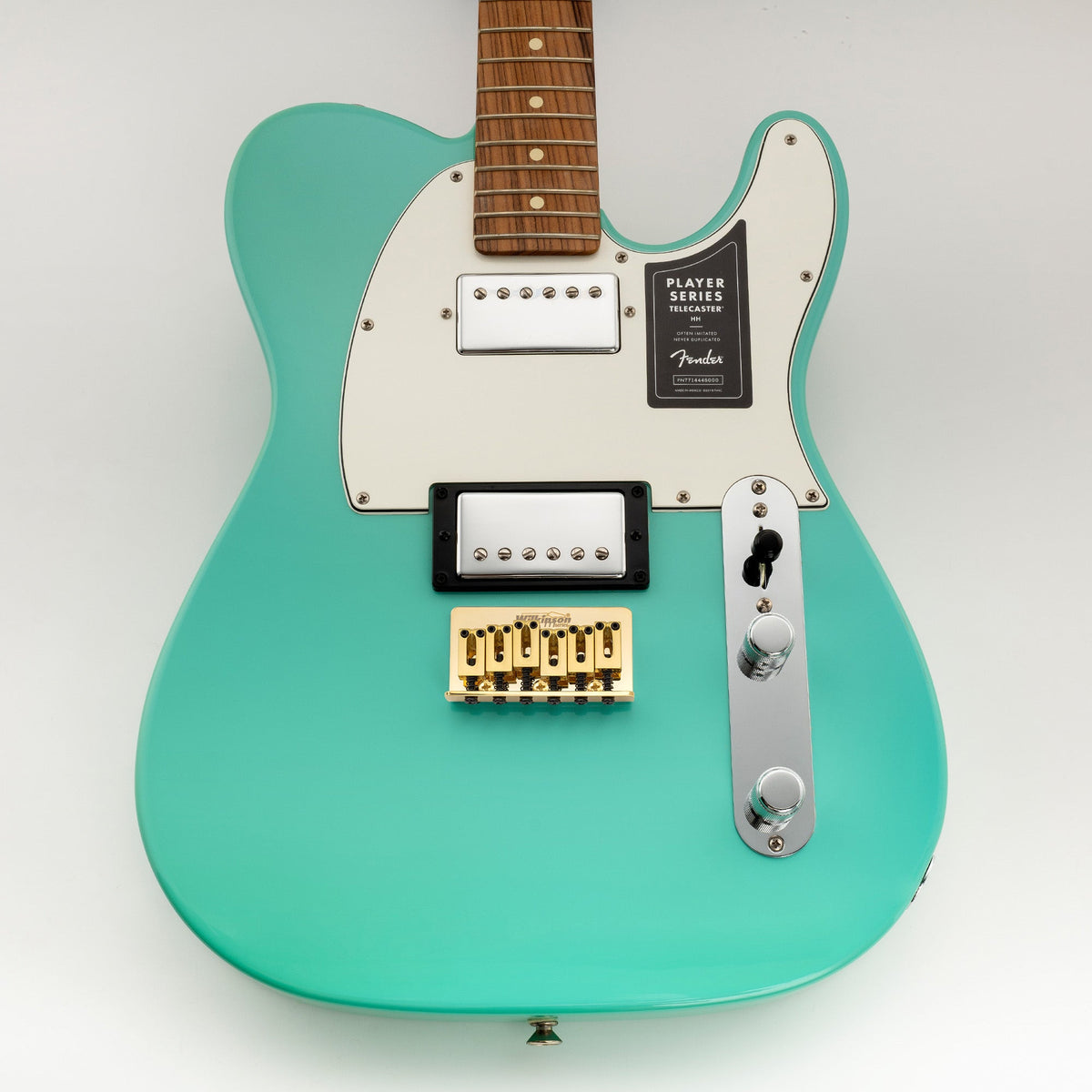 Wilkinson M Series 52.5mm(2-1/16 inch) String Spacing Modern Style Saddle Hardtail Fixed Bridge Non-Tremolo Bridge for Strat Tele Style Electric Guitar