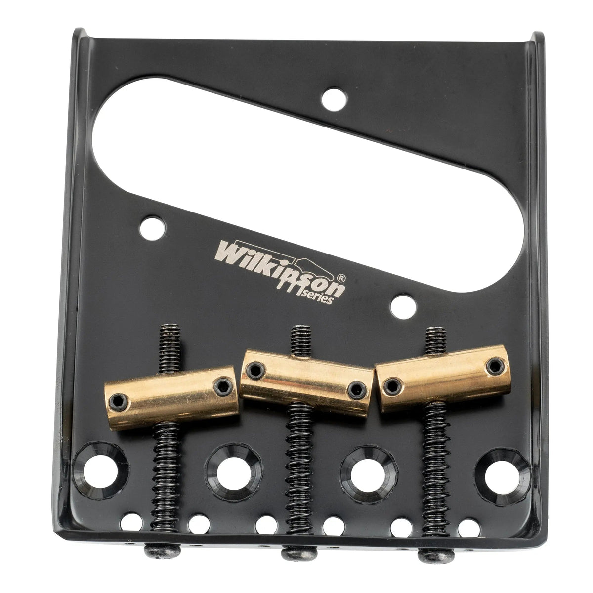 Wilkinson M Series 54mm(2-1/8 inch) Vintage Ashtray Style Bridge with 3 Brass Barrel Saddles for Tele Style Electric Guitar