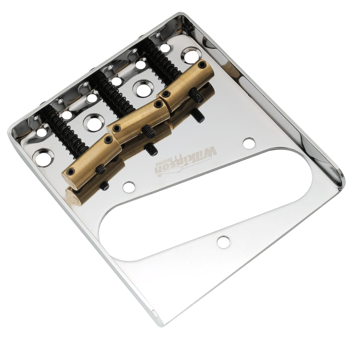 Wilkinson M Series 54mm(2-1/8 inch) Vintage Ashtray Style Bridge with 3 Brass Barrel Saddles for Tele Style Electric Guitar