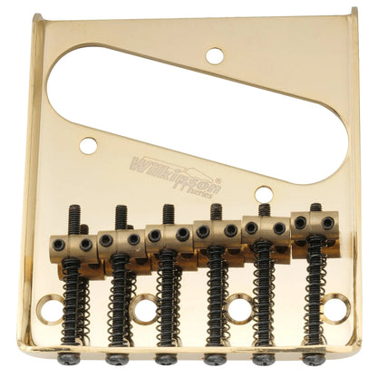 Wilkinson M Series 54mm(2-1/8 inch) Vintage Ashtray Style Bridge with 6 Brass Barrel Saddles for Tele Style Electric Guitar