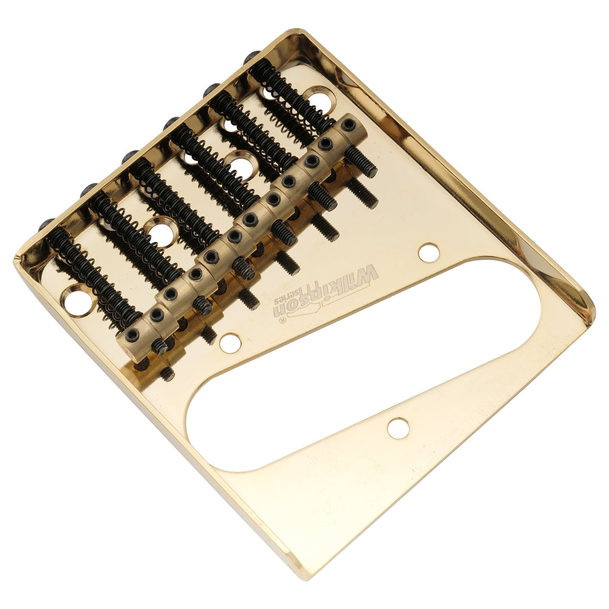 Wilkinson M Series 54mm(2-1/8 inch) Vintage Ashtray Style Bridge with 6 Brass Barrel Saddles for Tele Style Electric Guitar