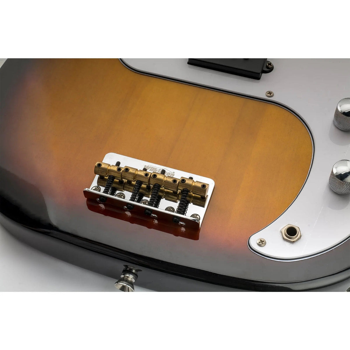 Wilkinson M Series 57mm(2-1/4 inch) Top-loading 4-String Fixed Bass Bridge Brass Saddles for Precision Bass and Jazz Bass