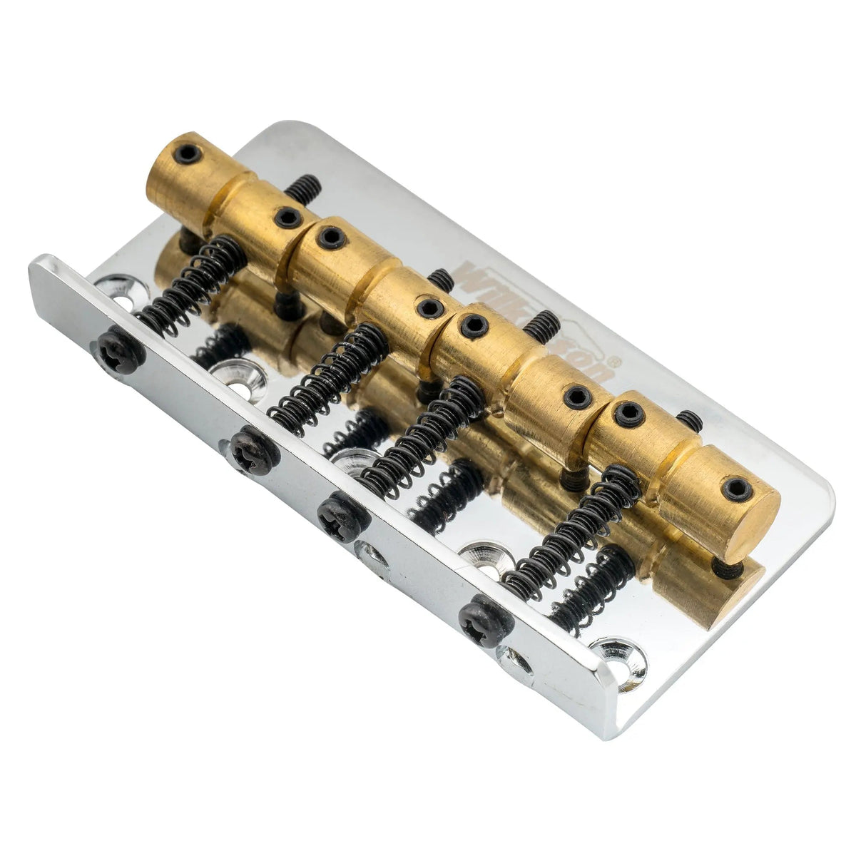 Wilkinson M Series 57mm(2-1/4 inch) Top-loading 4-String Fixed Bass Bridge Brass Saddles for Precision Bass and Jazz Bass