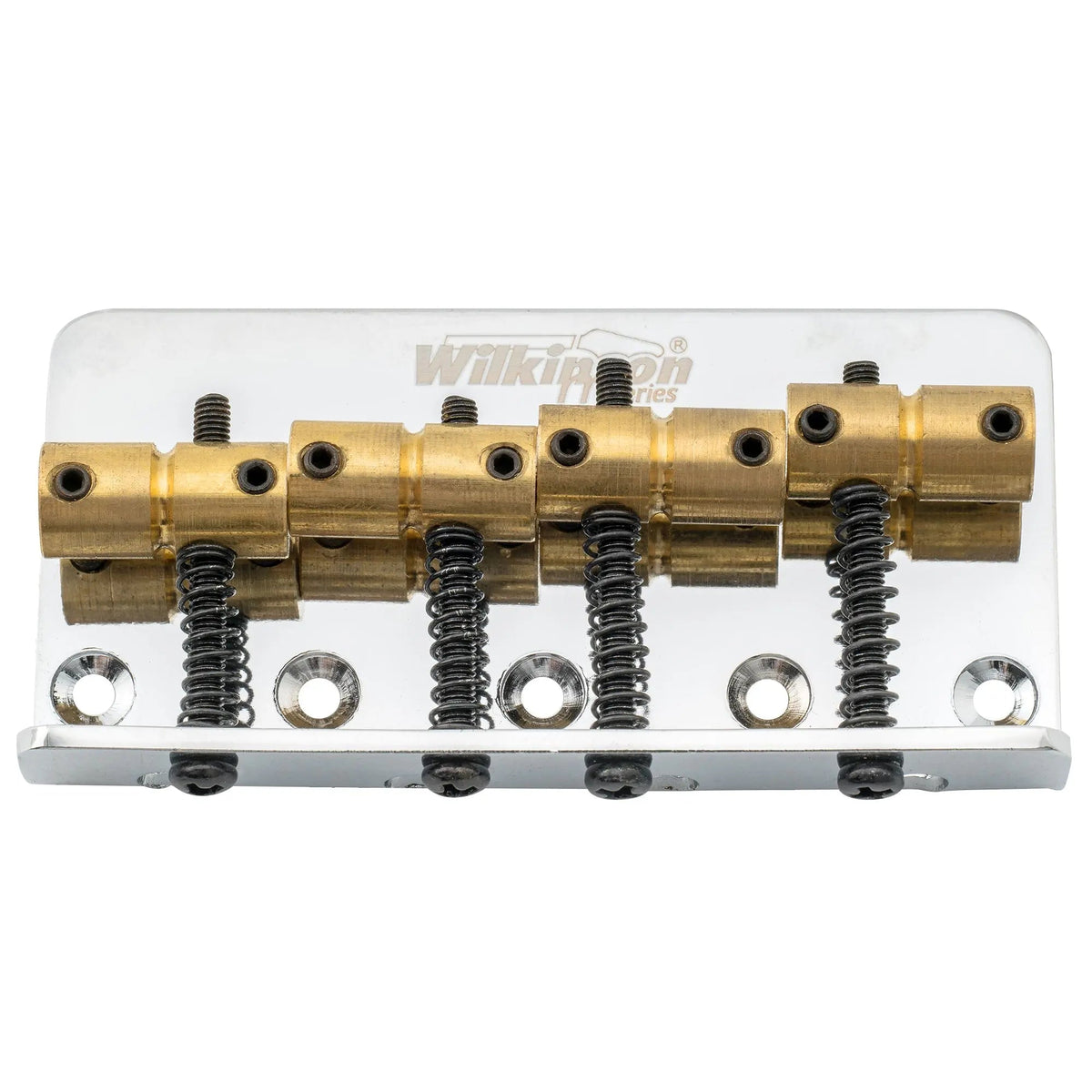 Wilkinson M Series 57mm(2-1/4 inch) Top-loading 4-String Fixed Bass Bridge Brass Saddles for Precision Bass and Jazz Bass