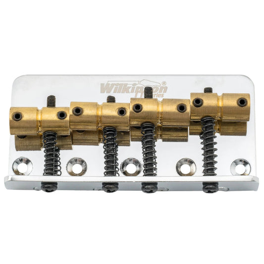 Wilkinson M Series 57mm(2-1/4 inch) Top-loading 4-String Fixed Bass Bridge Brass Saddles for Precision Bass and Jazz Bass