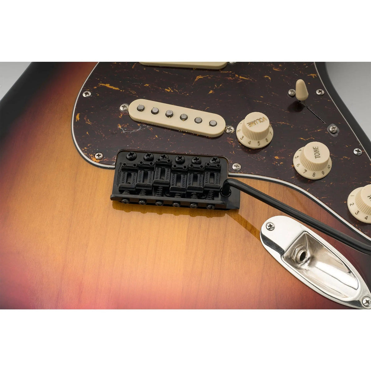 Wilkinson WVC-SB 54mm(2-1/8 inch) 6-Hole Vintage Steel Saddles Guitar Tremolo Bridge with Full Solid Steel Block for USA Vintage Strat and Japan Strat Style Electric Guitar