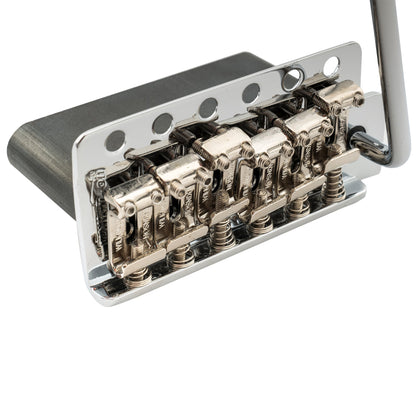 Wilkinson WVC-SB 54mm(2-1/8 inch) 6-Hole Vintage Steel Saddles Guitar Tremolo Bridge with Full Solid Steel Block for USA Vintage Strat and Japan Strat Style Electric Guitar