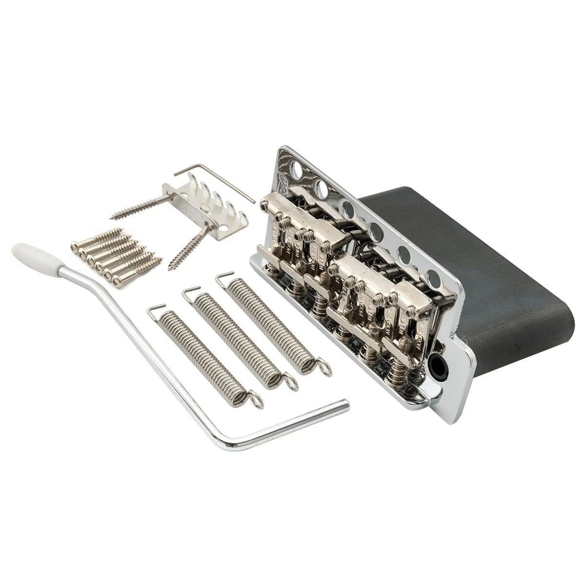 Wilkinson WVC-SB 54mm(2-1/8 inch) 6-Hole Vintage Steel Saddles Guitar Tremolo Bridge with Full Solid Steel Block for USA Vintage Strat and Japan Strat Style Electric Guitar