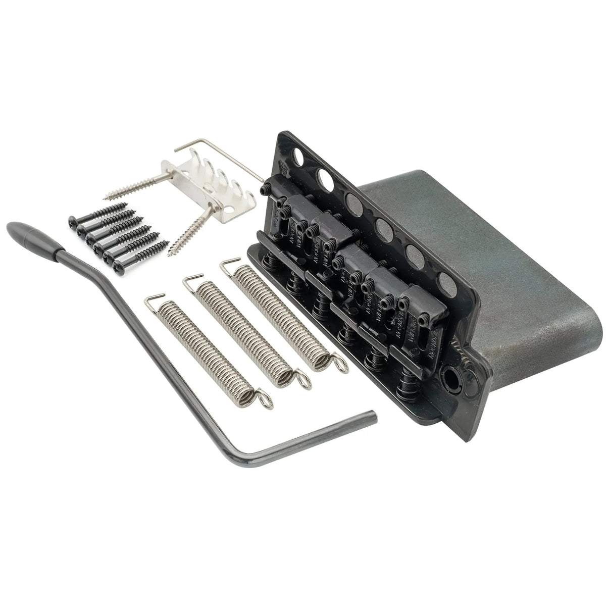 Wilkinson WV6-SB 54mm(2-1/8 inch) 5+1 Hole Vintage Steel Saddles Tremolo Bridge with Full Steel Block for Fender USA and Japan Strat Style Electric Guitar