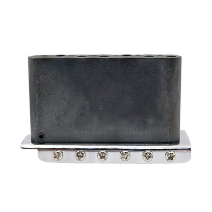 Wilkinson WV6-SB 54mm(2-1/8 inch) 5+1 Hole Vintage Steel Saddles Tremolo Bridge with Full Steel Block for Fender USA and Japan Strat Style Electric Guitar