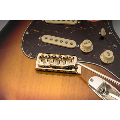 Wilkinson WV6-SB 54mm(2-1/8 inch) 5+1 Hole Vintage Steel Saddles Tremolo Bridge with Full Steel Block for Fender USA and Japan Strat Style Electric Guitar
