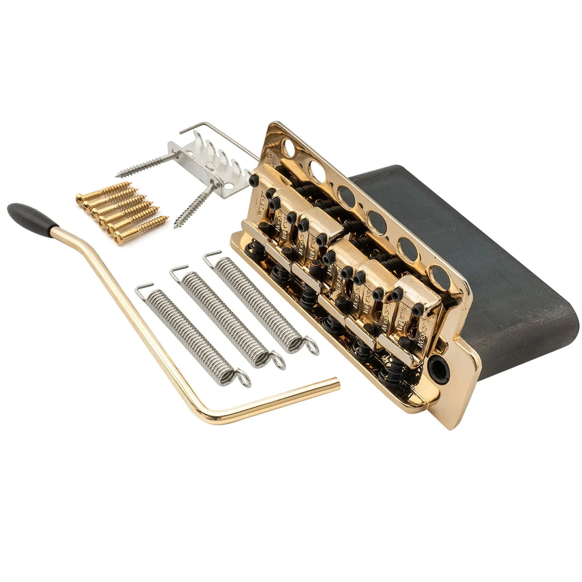 Wilkinson WV6-SB 54mm(2-1/8 inch) 5+1 Hole Vintage Steel Saddles Tremolo Bridge with Full Steel Block for Fender USA and Japan Strat Style Electric Guitar