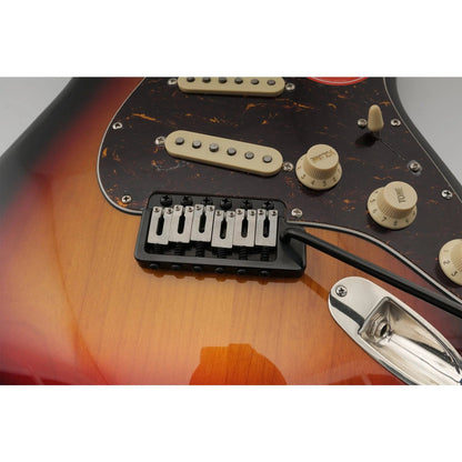 Wilkinson WVPC-SB 54mm(2-1/8 inch) Stainless Steel Saddles 6-Hole Guitar Tremolo Bridge with Full Solid Steel Block for Import Strat and Japan Strat Style Electric Guitar