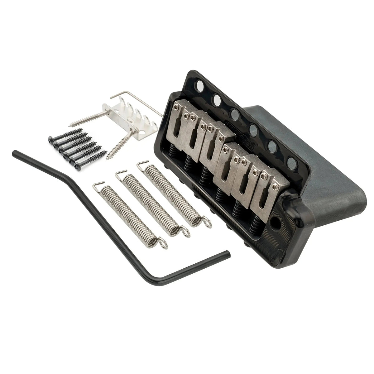 Wilkinson WVPC-SB 54mm(2-1/8 inch) Stainless Steel Saddles 6-Hole Guitar Tremolo Bridge with Full Solid Steel Block for Import Strat and Japan Strat Style Electric Guitar
