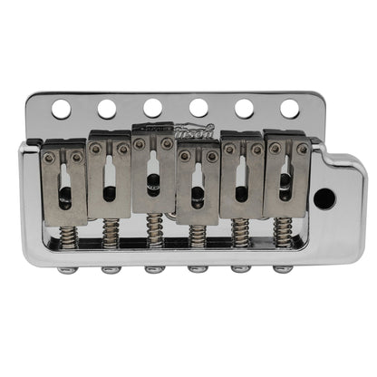Wilkinson WVPC-SB 54mm(2-1/8 inch) Stainless Steel Saddles 6-Hole Guitar Tremolo Bridge with Full Solid Steel Block for Import Strat and Japan Strat Style Electric Guitar