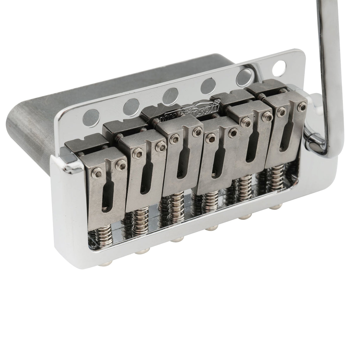Wilkinson WVPC-SB 54mm(2-1/8 inch) Stainless Steel Saddles 6-Hole Guitar Tremolo Bridge with Full Solid Steel Block for Import Strat and Japan Strat Style Electric Guitar