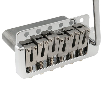 Wilkinson WVPC-SB 54mm(2-1/8 inch) Stainless Steel Saddles 6-Hole Guitar Tremolo Bridge with Full Solid Steel Block for Import Strat and Japan Strat Style Electric Guitar
