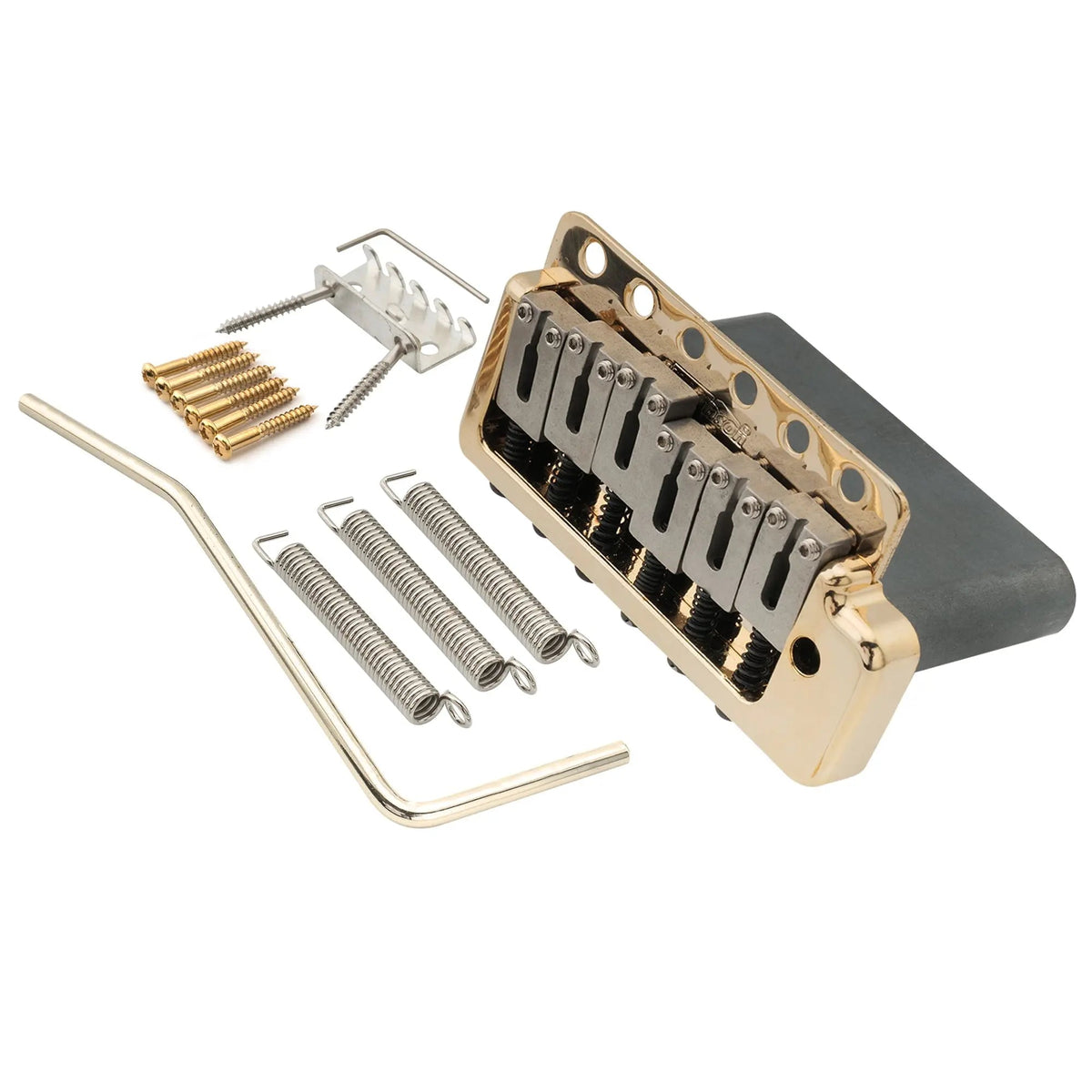 Wilkinson WVPC-SB 54mm(2-1/8 inch) Stainless Steel Saddles 6-Hole Guitar Tremolo Bridge with Full Solid Steel Block for Import Strat and Japan Strat Style Electric Guitar