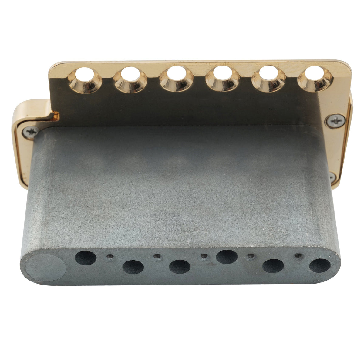 Wilkinson WVPC-SB 54mm(2-1/8 inch) Stainless Steel Saddles 6-Hole Guitar Tremolo Bridge with Full Solid Steel Block for Import Strat and Japan Strat Style Electric Guitar