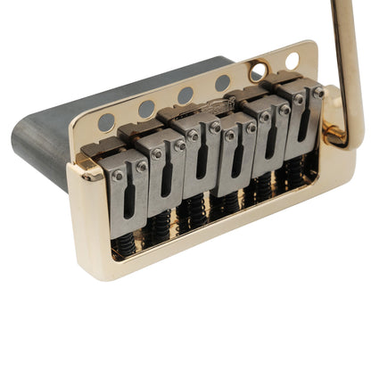 Wilkinson WVPC-SB 54mm(2-1/8 inch) Stainless Steel Saddles 6-Hole Guitar Tremolo Bridge with Full Solid Steel Block for Import Strat and Japan Strat Style Electric Guitar