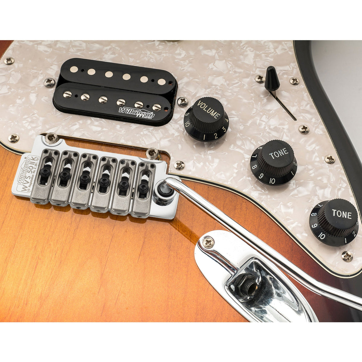 Wilkinson WVS50IIK 52.5mm(2-1/16 inch) 2-Point Tremolo Bridge with Stainless Steel Saddles for USA/Mexico/Japan/Korea Strat Electric Guitar