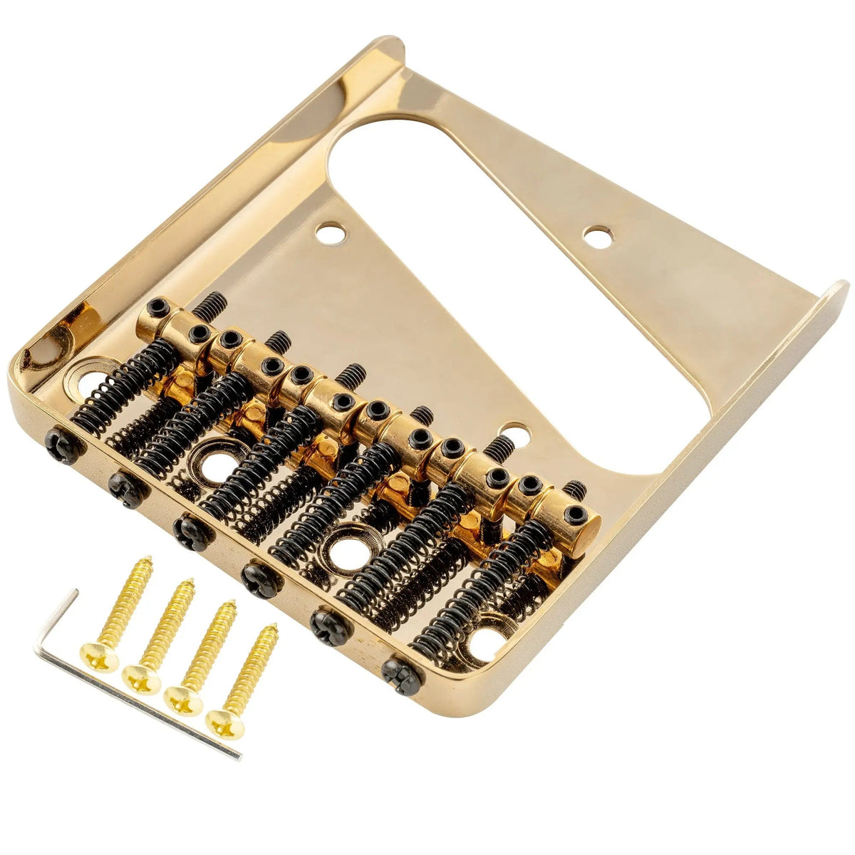 Musiclily Pro BT001 54mm String Spacing 6 Saddles Ash Tray Bridge for Tele Style Electric Guitar
