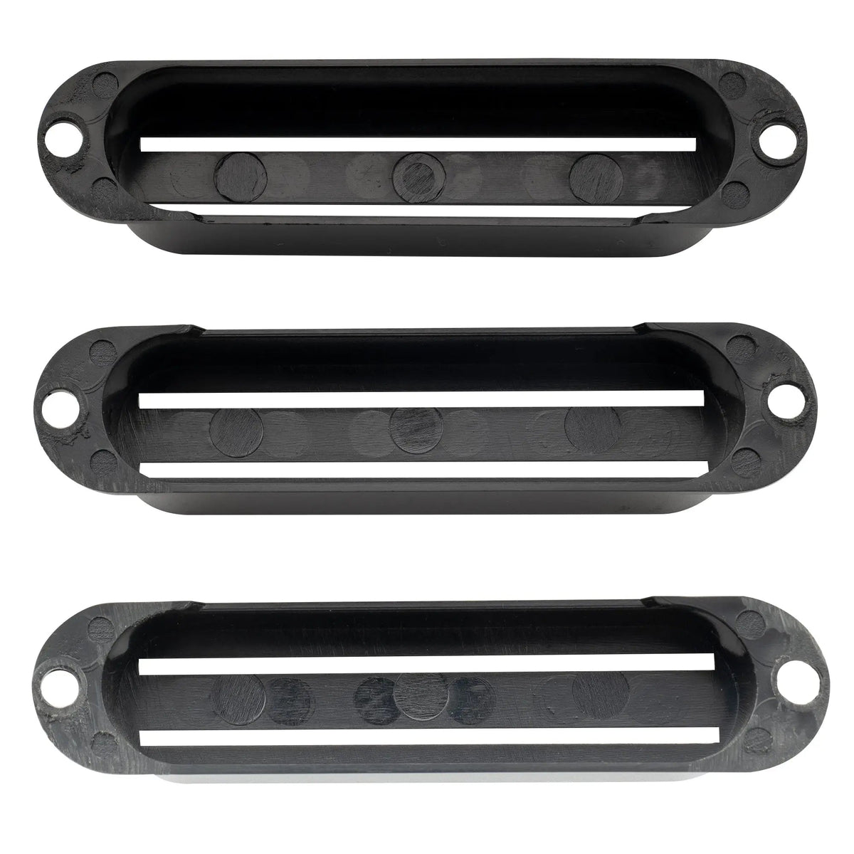 Musiclily Basic Plastic Rail Blade Guitar Single Coil Sized Humbucker Pickup Covers Set for Strat Style